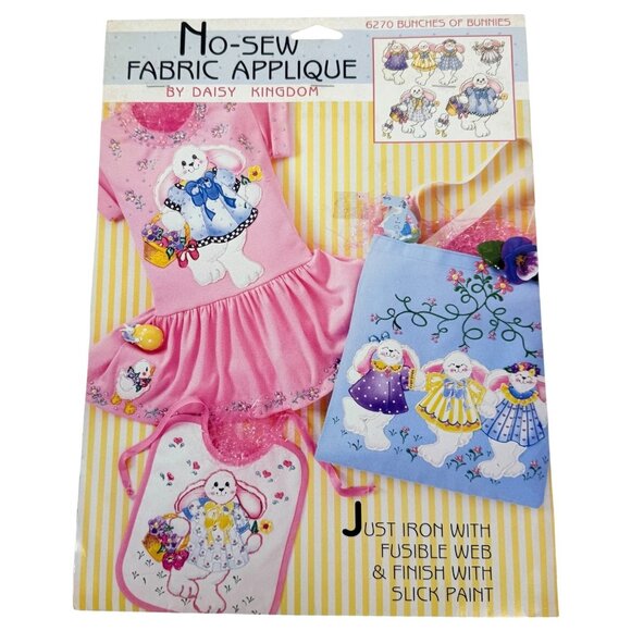 Daisy Kingdom Other - Daisy Kingdom No-Sew Fabric Applique Bunches of Bunnies Iron On #6270 Rabbit